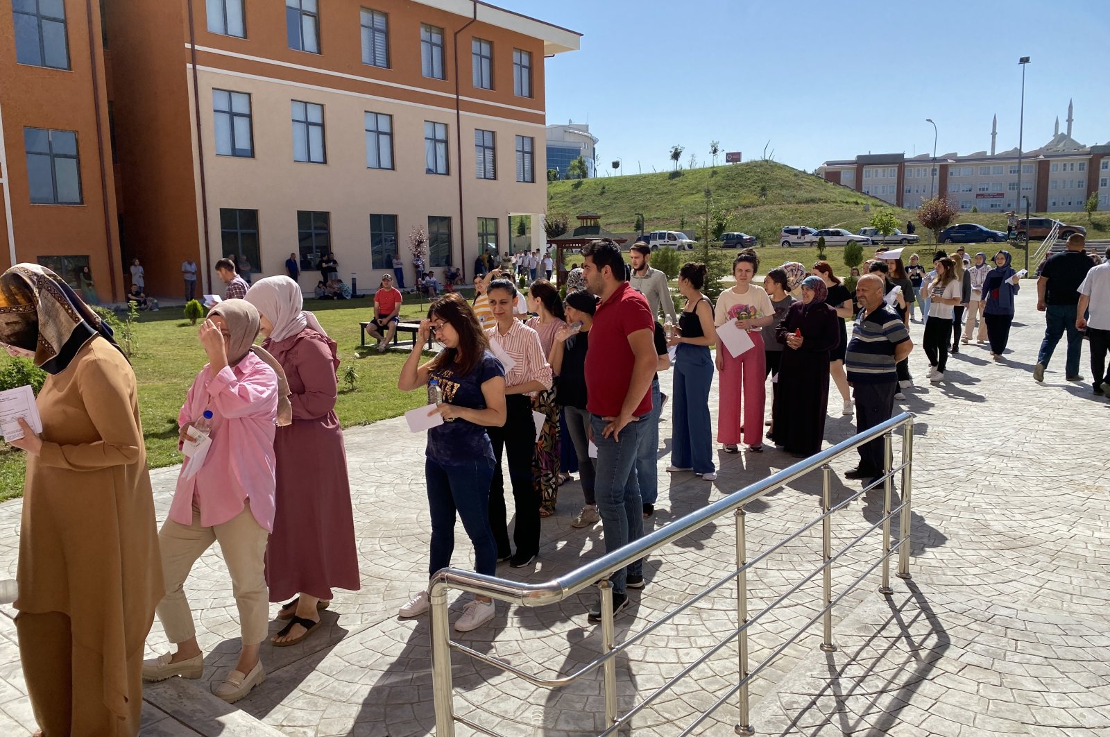 Students are seen in a queue for exam enrollment in Kastamonu, Türkiye, July 23, 2023. (IHA Photo) 